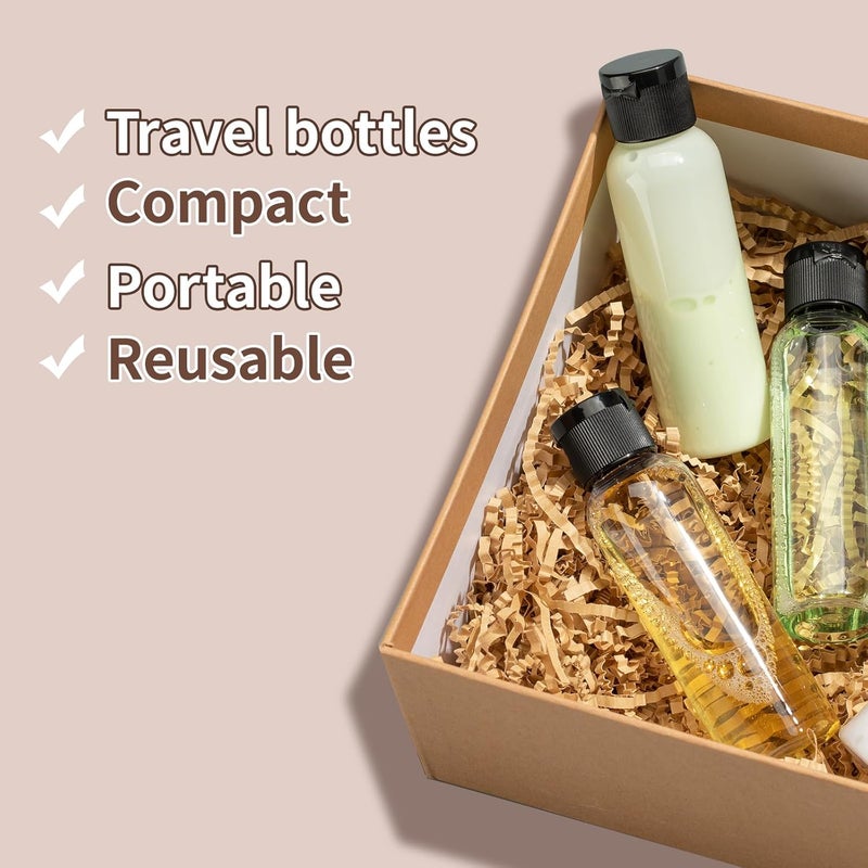 Tekson Travel Bottles Empty 2oz (10 PCS), Plastic Travel Size Cosmetic Container, TSA Amber Squeeze Bottle for Shampoo, Conditioner (Flip Cap) - Image 4